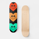 Buntes Herz Skateboard (Vorderseite)