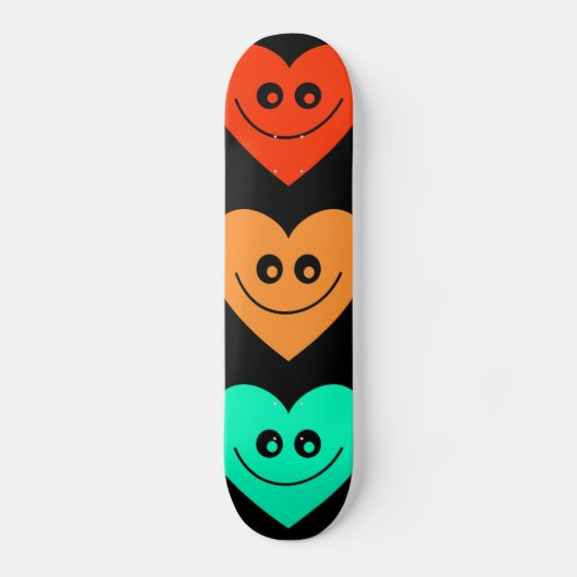 Buntes Herz Skateboard (Vorderseite)