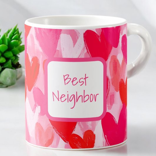 Buntes Herzen-Bester-Nachbar-Kaffee Kaffeetasse