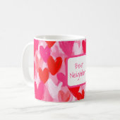 Buntes Herzen-Bester-Nachbar-Kaffee Kaffeetasse (Vorderseite Links)