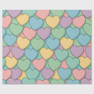 Buntes Herzen Muster Geschenkpapier