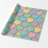 Buntes Herzen Muster Geschenkpapier (Ungerollt)