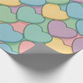 Buntes Herzen Muster Geschenkpapier (Ecke)