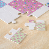 Buntes Herzsteppdeckenmuster Puzzle (Seite)