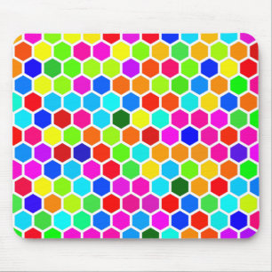 Buntes Hexagon-Muster Mousepad