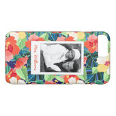 Buntes Hibiskus-Muster | addieren Ihr Foto u. Case-Mate iPhone Hülle (Rückseite (Horizontal))