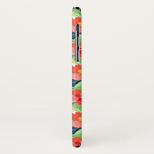 Buntes Hibiskus-Muster Case-Mate iPhone Hülle (Hinten/Links)