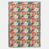 Buntes Hibiskus-Muster Decke (Vorderseite Vertikal)