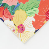 Buntes Hibiskus-Muster Fleecedecke (Ecke)