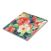 Buntes Hibiskus-Muster Fliese (Seite)
