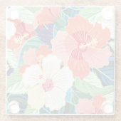 Buntes Hibiskus-Muster Glasuntersetzer (Rückseite)