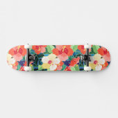 Buntes Hibiskus-Muster Skateboard (Horizontal)