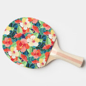 Buntes Hibiskus-Muster Tischtennis Schläger (Seitenansicht)