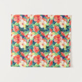 Buntes Hibiskus-Muster Wandteppich (Vorderseite (Horizontal))