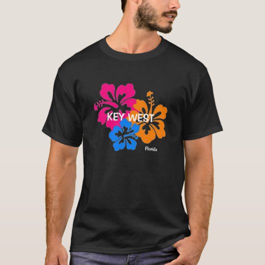 Buntes Hibiskus-T-Shirt Key West Florida T-Shirt (Vorderseite)