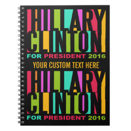Buntes Hillary Clintonnotizbuch 2016 Notizblock