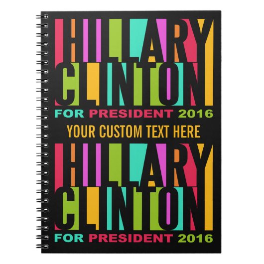 Buntes Hillary Clintonnotizbuch 2016 Notizblock (Vorderseite)