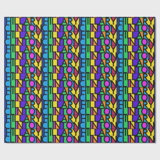 Buntes Hillary ClintonPackpapier 2016 Geschenkpapier (Flach)