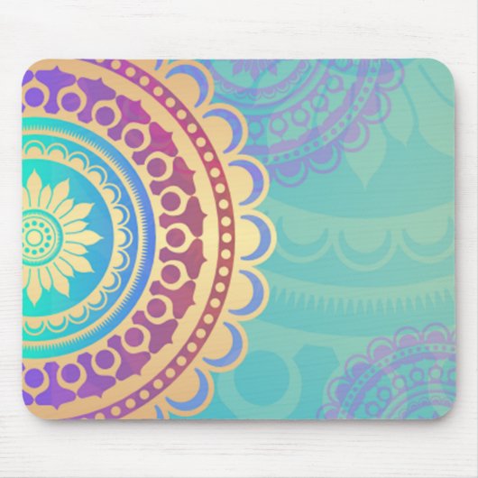 Buntes hindisches Kunst-Muster Mousepad (Vorne)