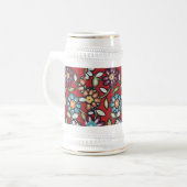 buntes Hippie-Blume Bierglas (Vorderseite Links)