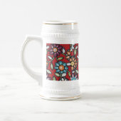buntes Hippie-Blume Bierglas (Links)