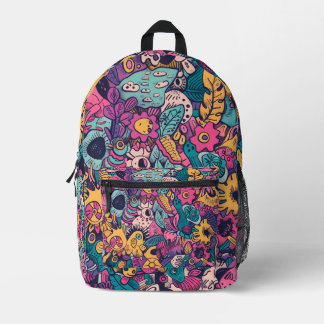 Buntes Hippie-Blumenmuster Kinder Bedruckter Rucksack