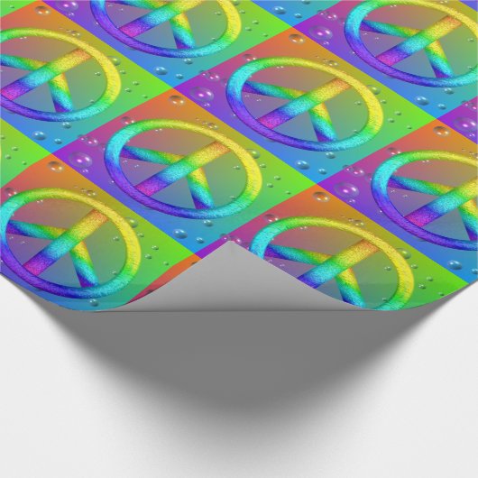 Buntes Hippie-FriedensPackpapier Geschenkpapier (Ecke)