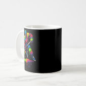 Buntes Hockey-Eiscreme-Tropf-Spieler Kaffeetasse (Vorderseite Links)