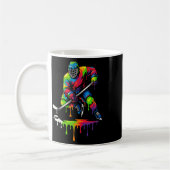 Buntes Hockey-Eiscreme-Tropf-Spieler Kaffeetasse (Links)