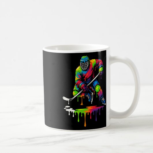 Buntes Hockey-Eiscreme-Tropf-Spieler Kaffeetasse (Rechts)