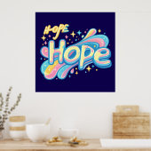 Buntes Hoffnungsgraffiti - Y2K Glitzernde Ästhetik Poster (Küche)