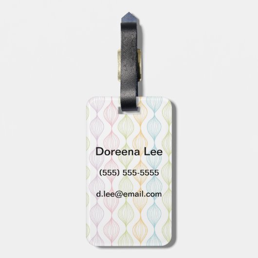 Buntes horizontales ogee Muster Gepäckanhänger (Rückseite vertikal)
