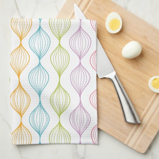 Buntes horizontales ogee Muster Handtuch (Viertel Falte)