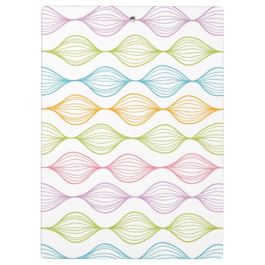 Buntes horizontales ogee Muster Klemmbrett (Rückseite)