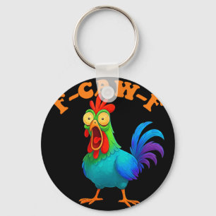Buntes Huhn Lustiges F-caw-f Huhn Fcawf Schlüsselanhänger
