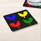 Buntes Huhn Rechteckiger Pappuntersetzer (angewinkelt)