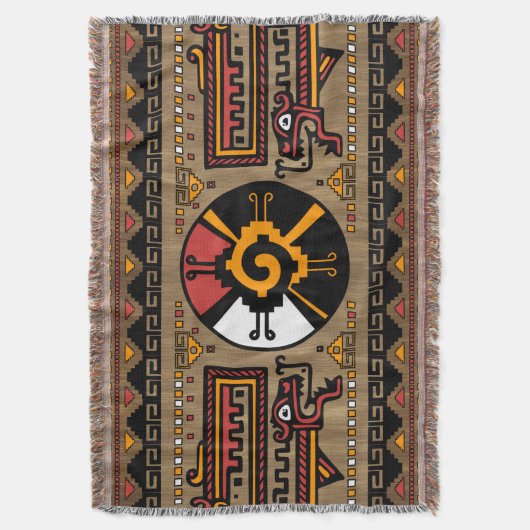 Buntes Hunab Ku Mayasymbol #5 Decke (Vorderseite Vertikal)