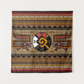Buntes Hunab Ku Mayasymbol #5 Wandteppich (Vorderseite)