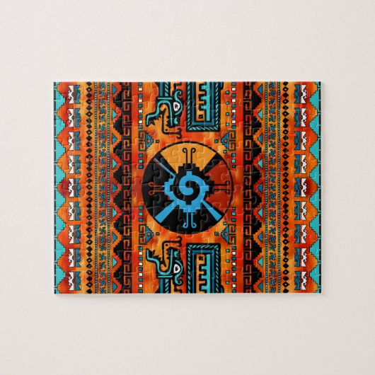 Buntes Hunab Ku Mayasymbol #6 Puzzle (Horizontal)
