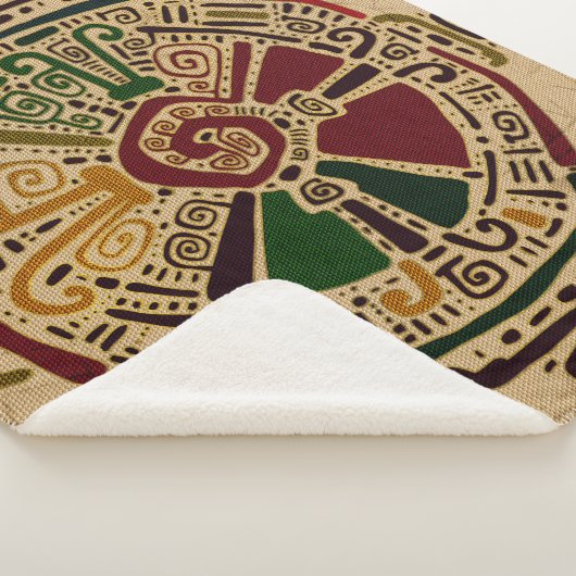 Buntes Hunab Ku Mayasymbol auf Baumwolle Sherpadecke (3/4)