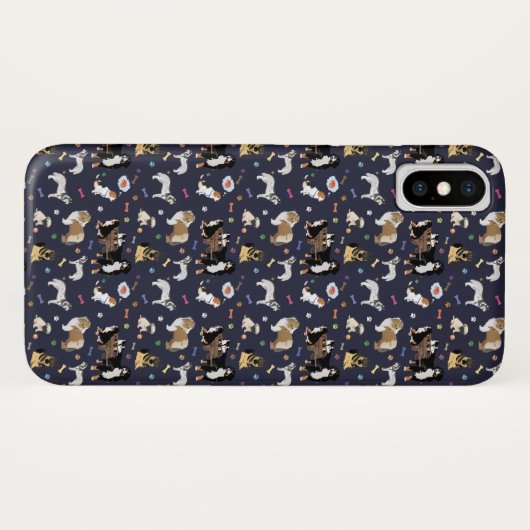 Buntes Hundemuster Case-Mate iPhone Hülle (Rückseite (Horizontal))