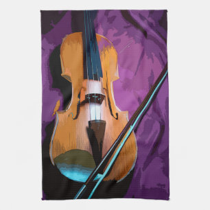 Buntes illustriertes Küchentuch - Viola