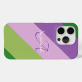 Buntes Initialbuchstabe-Monogramm & Diagonale Stre Case-Mate iPhone Hülle (Rückseite (Horizontal))