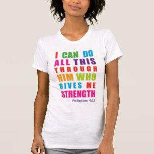 Buntes inspirierend Philippians-4:13 Trägershirt T-Shirt