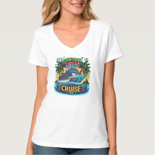 Buntes "It's Cruise Time" Countdown Kreuzfahrtschi T-Shirt