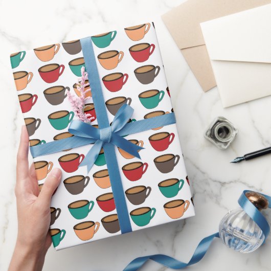 Buntes Kaffeetassenmuster Geschenkpapier (Schenken)