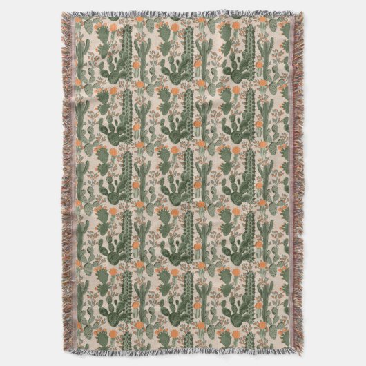 Buntes Kaktus-Muster Decke (Vorderseite Vertikal)