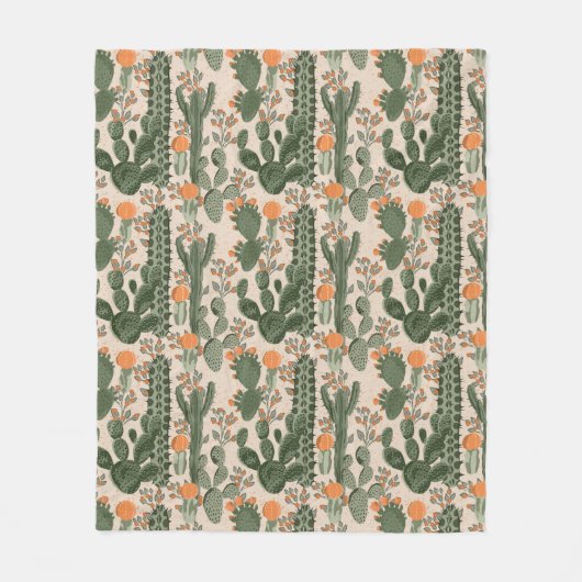 Buntes Kaktus-Muster Fleecedecke (Vorderseite)