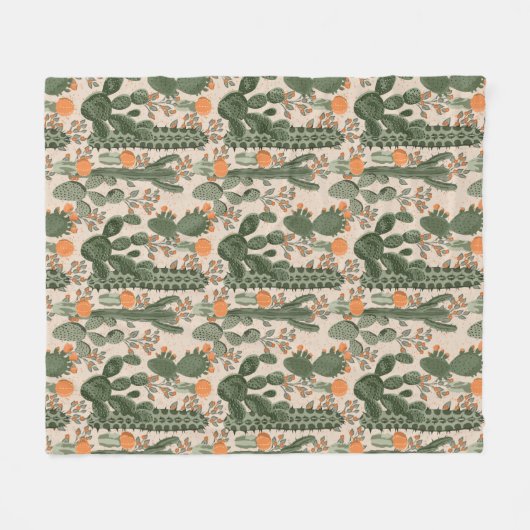 Buntes Kaktus-Muster Fleecedecke (Vorderseite (Horizontal))