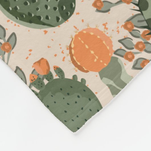 Buntes Kaktus-Muster Fleecedecke (Ecke)